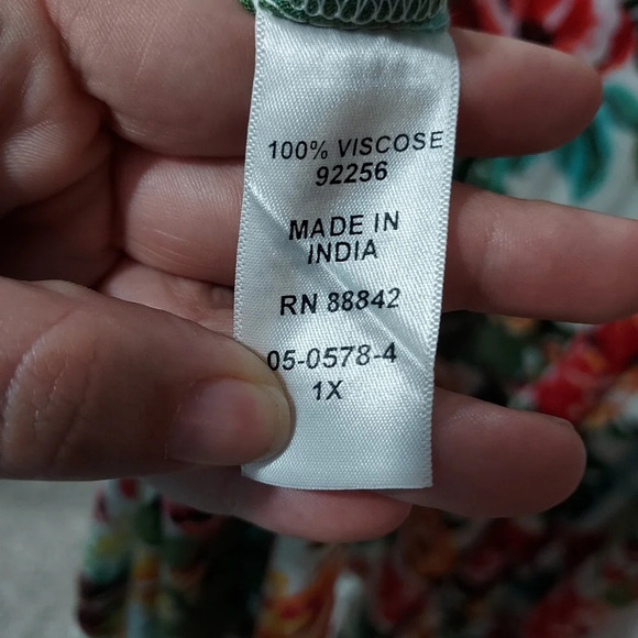 Denim 24/7 Multicolor Floral Sleeveless Button Up Maxi Dress in Size 1X - Picture 9 of 9